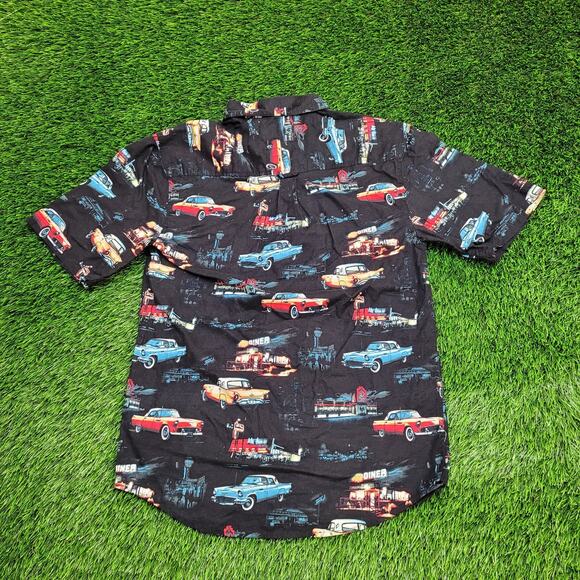 Vintage Joe-Marlin AOP Car Button Shirt Medium 19x28 Black - Picture 3 of 11